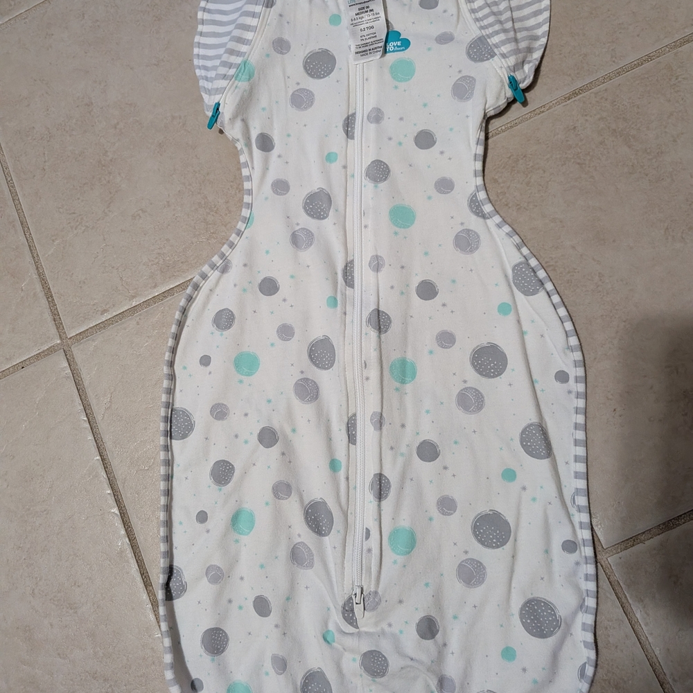 Love to dream Gray & Mint Dot Baby Sleep Sack